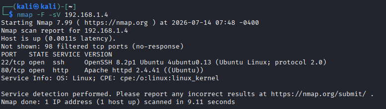 Nmap Scan Results